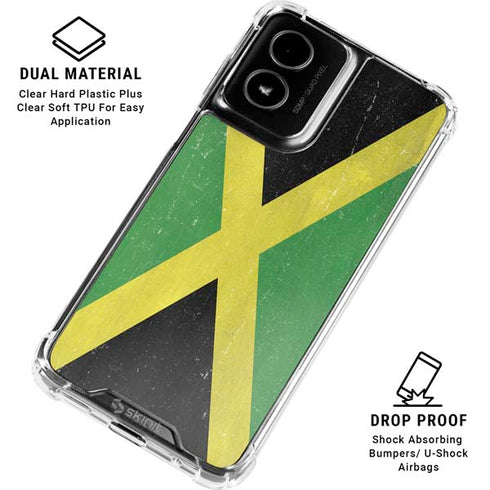 Jamaica Flag Distressed Moto G Power 5G (2024) Clear Case
